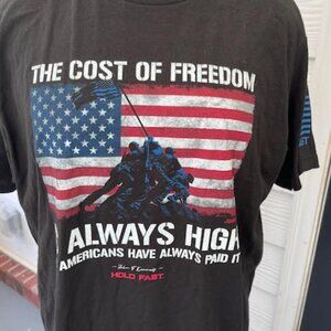 Hold Fast T-Shirt in Black "The Cost of Freedom" America USA Men's XL Patriotic